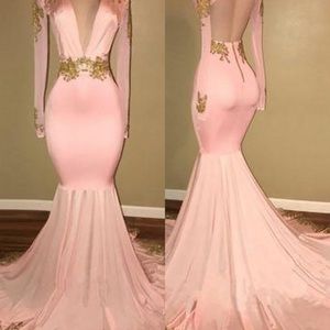 Pink and Gold trumpet dress size 12 (runs small)